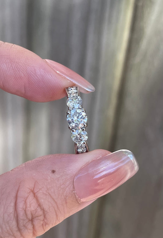 1.7ct Natural Diamond Trilogy Ring in 14ct White Gold