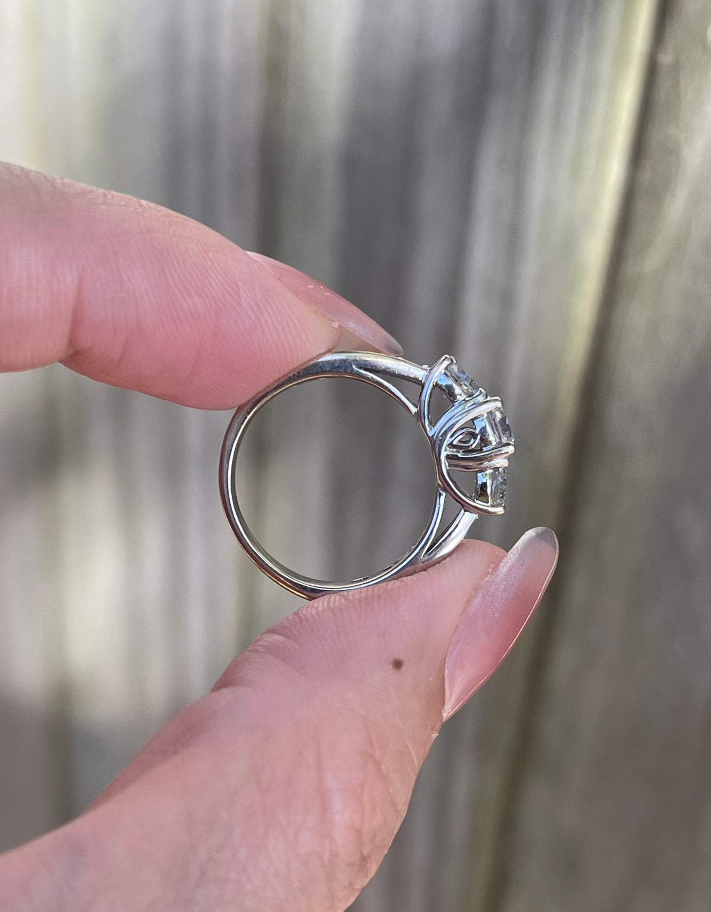 1.7ct Natural Diamond Trilogy Ring in 14ct White Gold