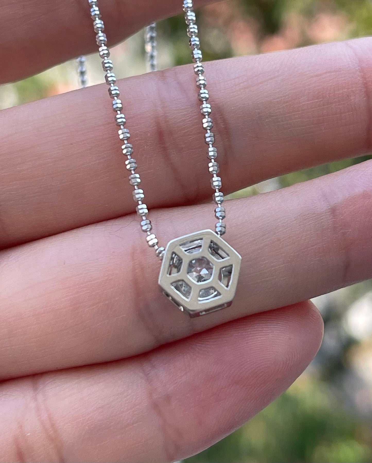 Platinum 950 1.04ct E color , VVS2 diamond pendant slider