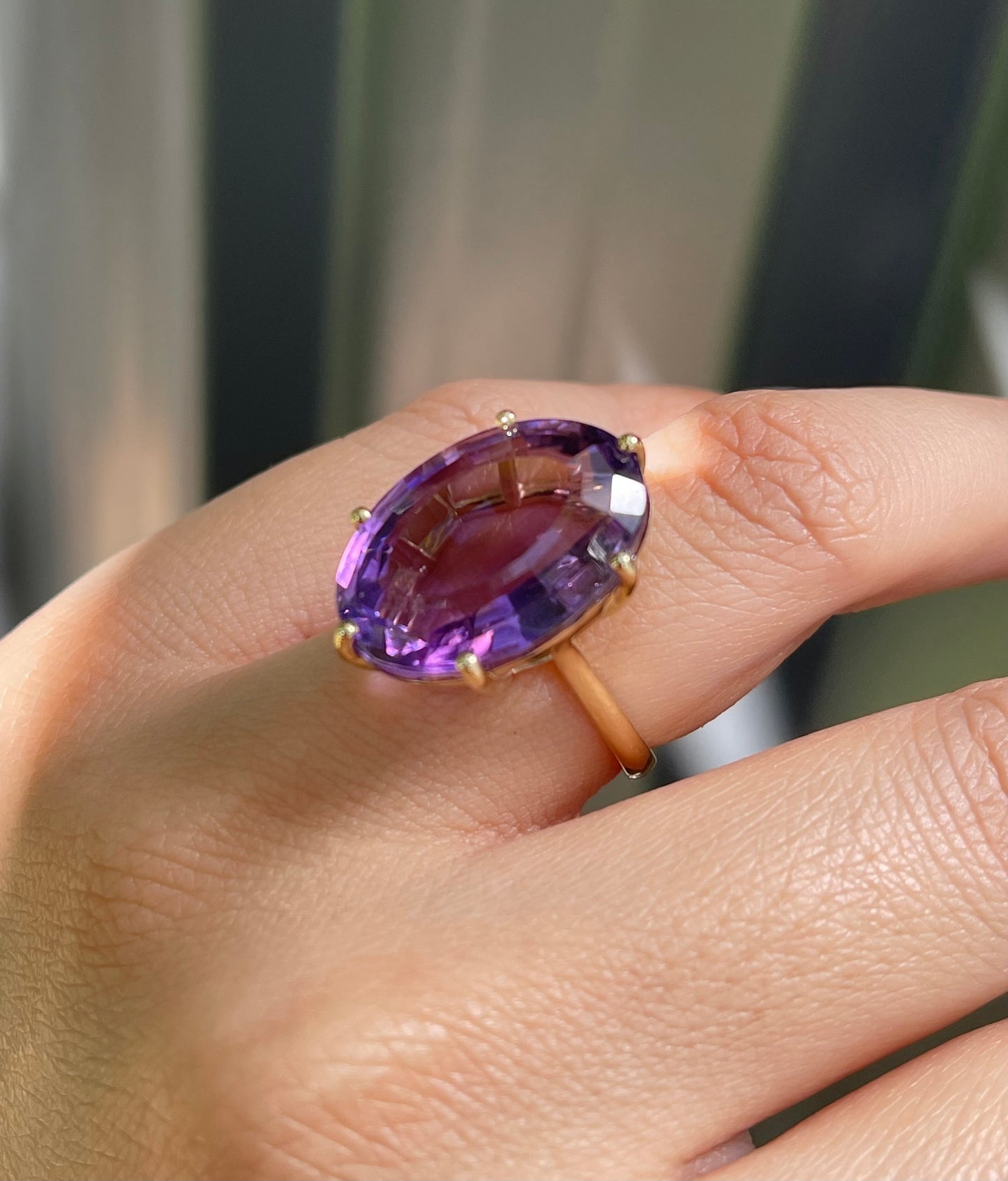 Statement 18.25ct Lavender Amethyst Ring Set in 9ct Yellow Gold