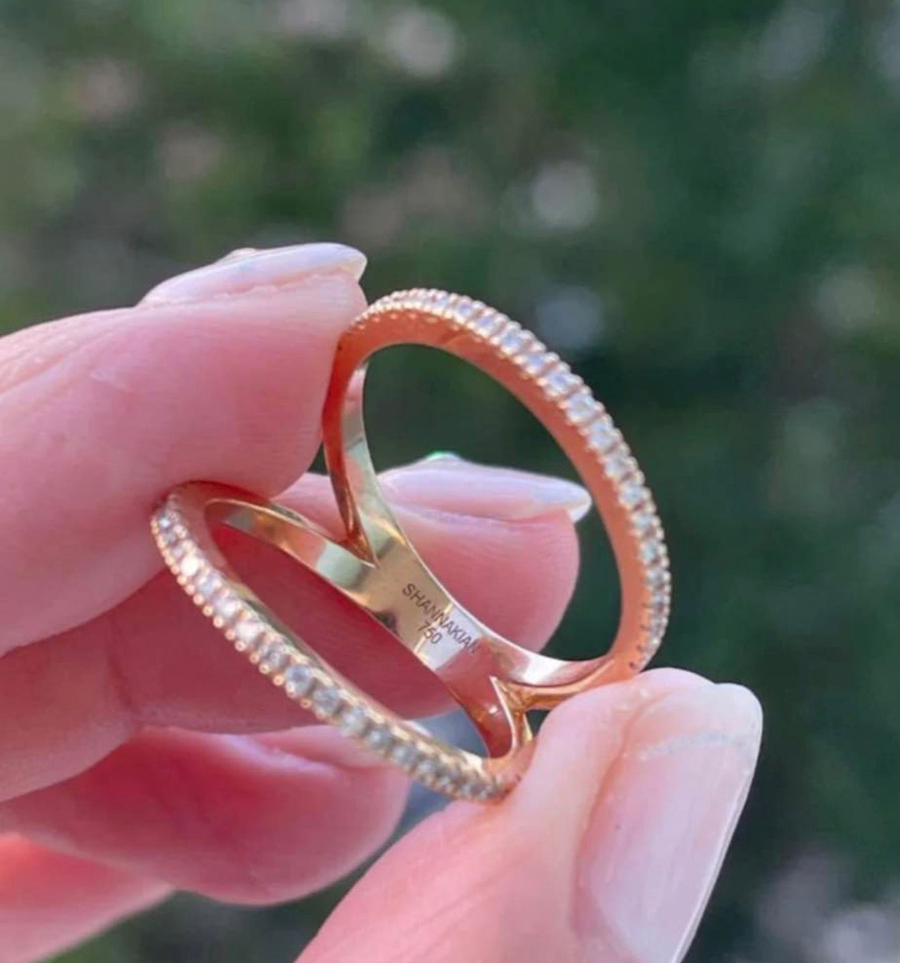 Modern Diamond V Ring In 18ct Rose Gold by Shannakian