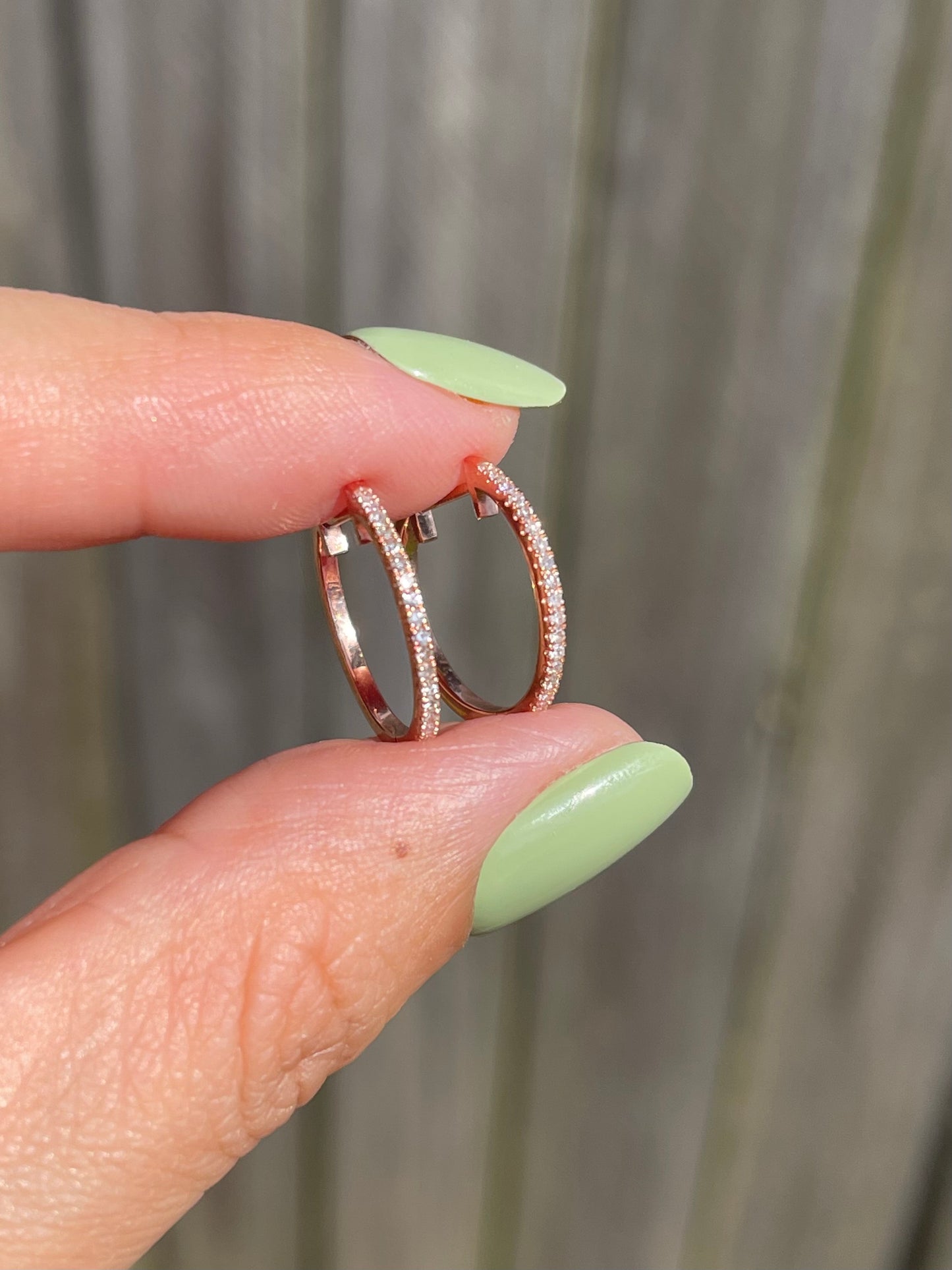 Natural Diamond Hoop Earrings In 9ct Rose Gold