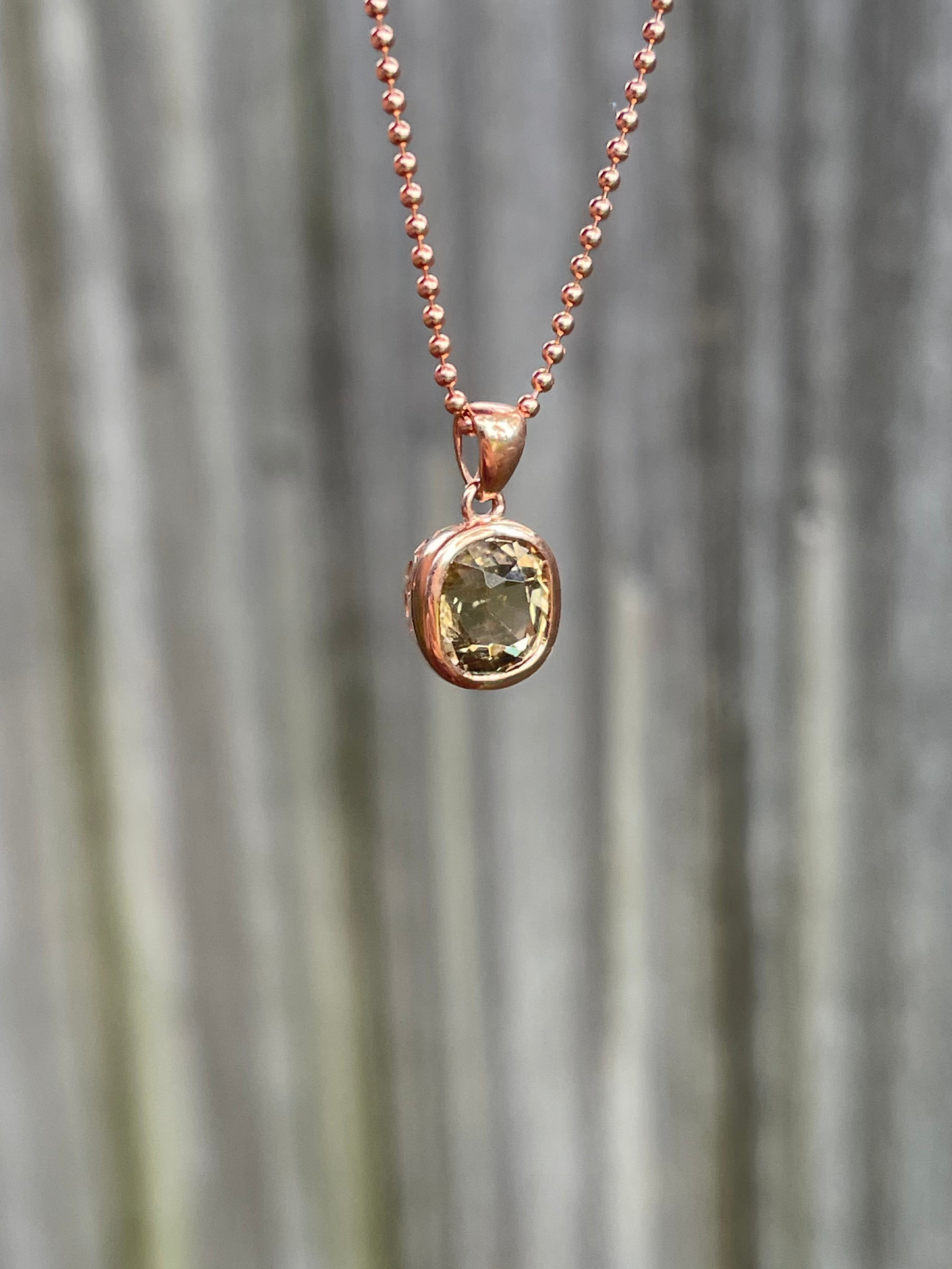 Solstice Pendant - 2.05ct Champagne Tourmaline In 9ct Rose Gold
