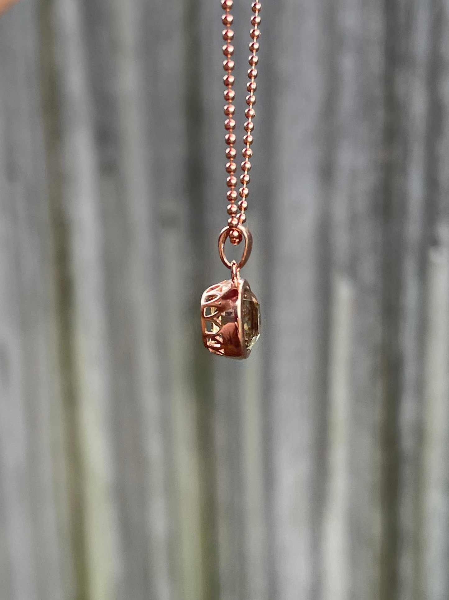 Solstice Pendant - 2.05ct Champagne Tourmaline In 9ct Rose Gold