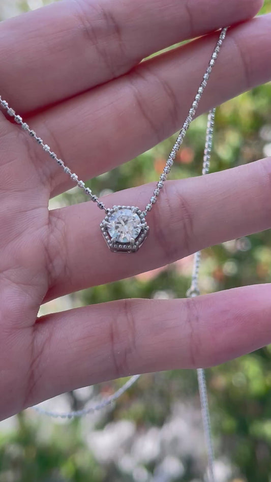 Platinum 950 1.04ct E color , VVS2 diamond pendant slider