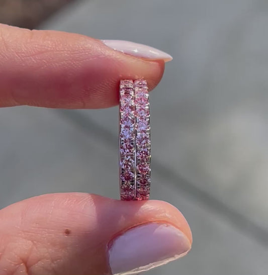 Custom 18ct white gold 1.6ct VS pink diamond 3/4 entity band (one band)